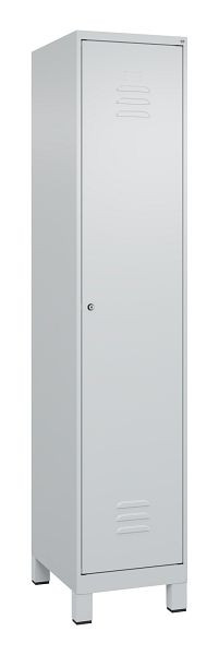 C+P Umkleidespind Classic PLUS, Füße, 1950x400x500mm, 7035/7035, Zylinderschloss, 080010-12 S10024