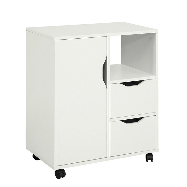 SoBuy Büroschrank mit 2 Schubladen Weiß 60x35x70 cm, Modern, FBT105-W
