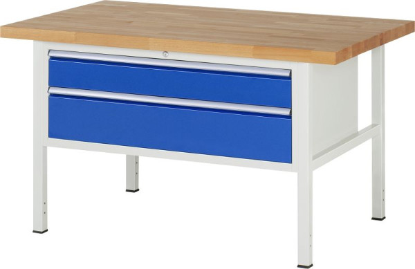 RAU Werkbank Serie 8000 - Modell 8323, B1500 x T900 x H840-1040 mm, Systemunterbau B1235 x T850 x H800-1000 mm, 03-8323A2-159B4H.11
