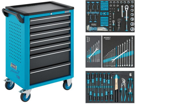 Hazet Werkstattwagen Assistent 176N-7, Sortiment 147-teilig, 176N-7/147, 4000896269754
