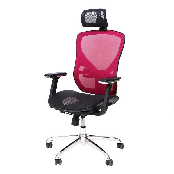 Mendler Bürostuhl HWC-A61, Schreibtischstuhl, Sliding-Funktion Stoff/Textil ISO9001, schwarz/rot, 73286