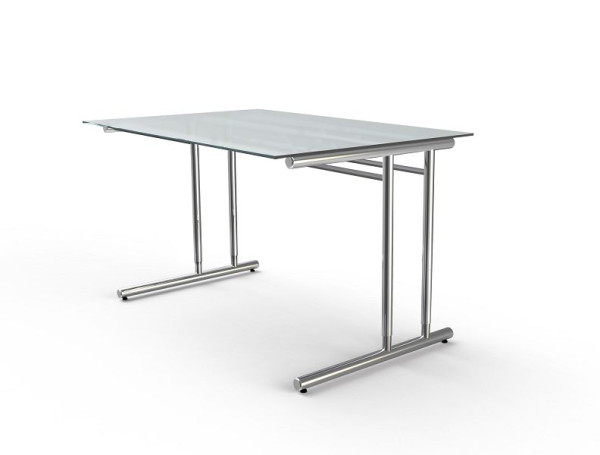 Kerkmann Schreibtisch B 1200 x T 800 x H 680-820 mm, Artline, Glas, 11764882