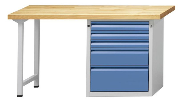 ANKE Werkbänke Kombiwerkbank, Modell 808 E, 1500 x 700 x 850 mm, RAL 7035/5012, BMP 50 mm, 510.657