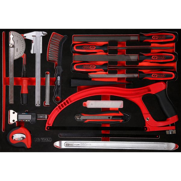 KS Tools PERFORMANCEplus Werkzeugsatz 28-teilig Messwerkzeug und Feilen, 811.0028