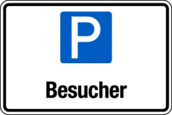 Schilder Klar Parkplatzkennzeichnung Besucher, 300x200x2 mm Aluverbund, 1602/16