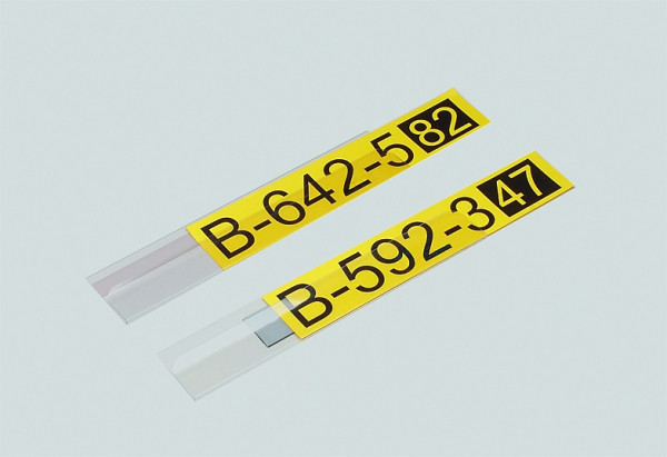 KROG Etikettenhalter magnetisch mit verkürzter und nach vorne gebogener Vorderseite 210 x 55 mm, SBB210-55