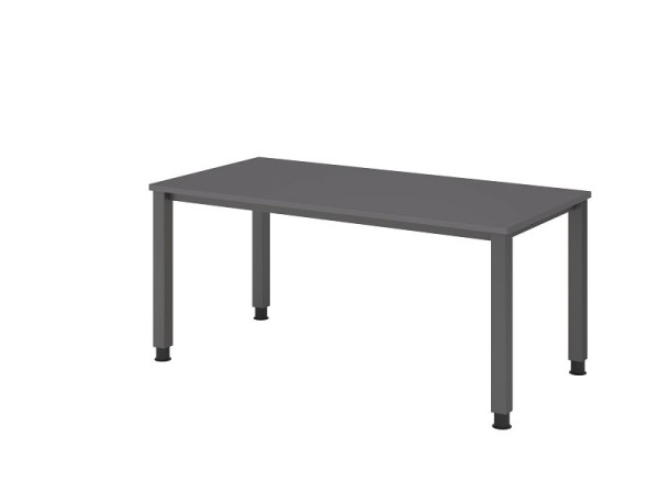 Hammerbacher Schreibtisch 4-Fuß eckig 160x80cm Graphit, Rechteckform, VQS16/G/G