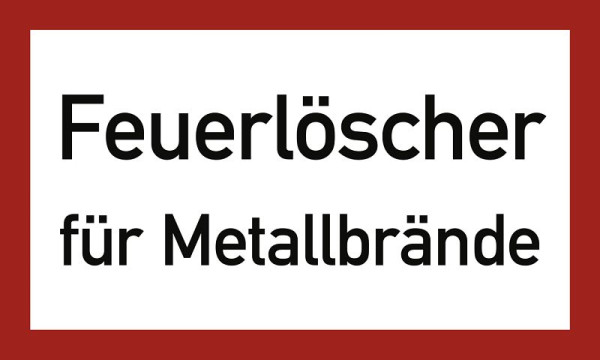 Moedel Brandschutzzeichen Feuerlöscher für Metallbrände, Kunststoff, 200 x 120 mm, 99622