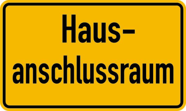 Schilder Klar Gebäudekennzeichnung Hausanschlussraum, 200x120 mm Folie selbstklebend, 1088/62