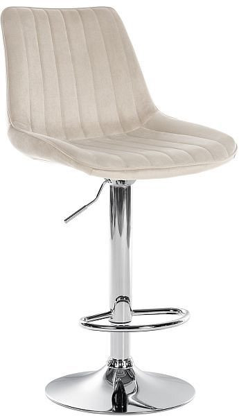 CLP Barhocker Toni Samt chrom, creme, 321562, 4251756484798