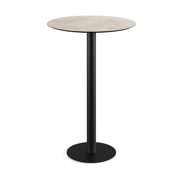 Feros Urban Stehtisch Schwarz gestell + Moonstone HPL Ø70 cm, 130041370
