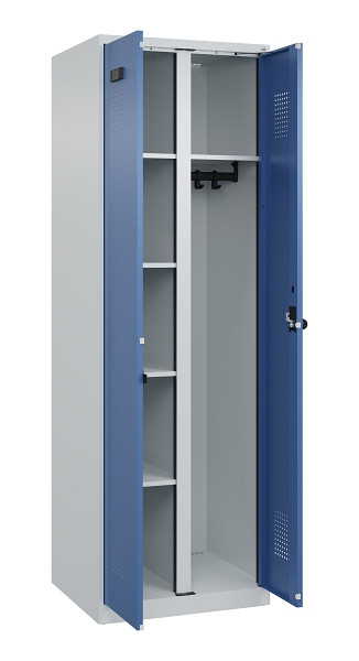 C+P Wäsche-/Garderobenspind Evolo PLUS, 2 Abteile, 1850x600x500mm, 7035/5023, Drehriegel, 049600-20 S10008