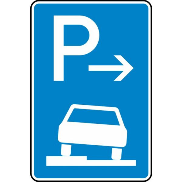 Stein HGS Parken halb auf Gehwegen in Fahrtrichtung links (Anfang) Nr. 315-51, 630x420mm /RA2/Flachform 3mm, 315-51-123