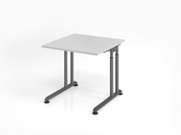 Hammerbacher Schreibtisch ZS08, 80 x 80 cm, Platte: Grau, 25 mm dick, ABS-Dickkante, Rechteckform, Graphit, VZS08/5/G