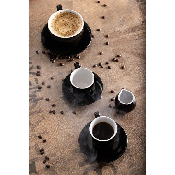 Olympia Cafe Espresso Untertasse Schwarz (12 Stück), CU955