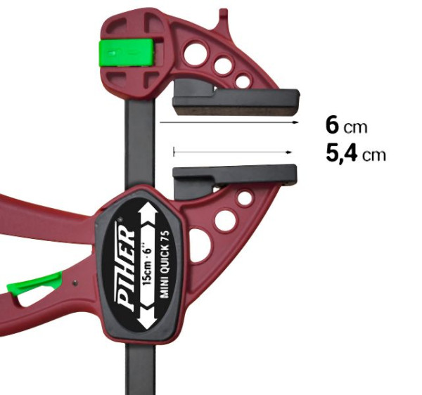 Piher Einhandzwinge Mini Quick, Arbeitslänge 30 cm, 52430