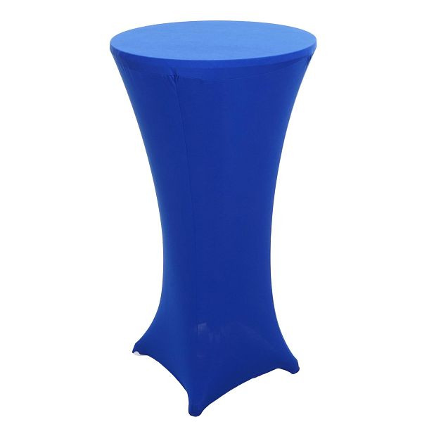 Mendler Set Stehtisch + Stehtischhusse HWC-J30, Bistrotisch Tischhusse, klappbar höhenverstellbar Ø 60cm, Husse blau, 11352+76100