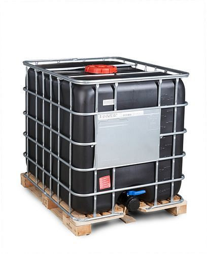 DENIOS Recobulk IBC Gefahrgut-Container, UV, Holz, 1000 l, Öffnung NW225, Auslauf NW80, 266-202