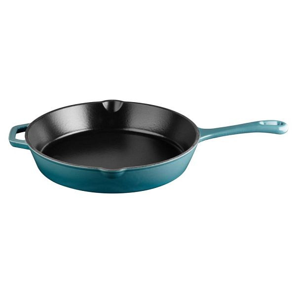APS Pfanne 5 STARS - Gusseisen emailliert, Ø 29 cm (Innen Ø Boden: 25 cm) 2 Liter, induktionsgeeignet, ohne Deckel, türkis, 88342