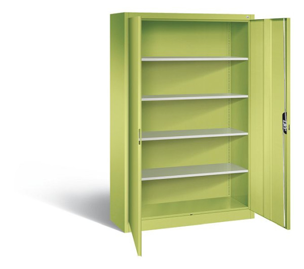 C+P Büroschrank Acurado, H1950xB1200xT400mm, Farbe: Viridingrün / Viridingrün, Muldengriff, 5 OH, 9460-000 S10882