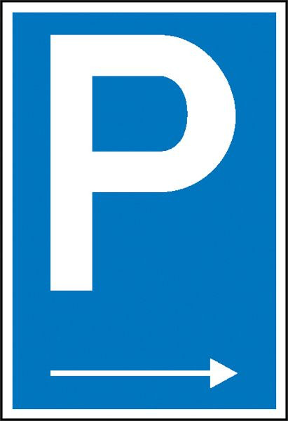 SafetyMarking Parkplatzschild, Symbol: P mit Richtungspfeil rechts, BxH 25x40 cm, Kunststoff (Polystyrol), 41.5789