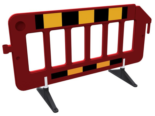 Schake Absperrgitter 2,00 m- roter Zaunkörper - retrorefektierende Folie Typ RA1/A gelb / schwarz, 33321KDRF-R