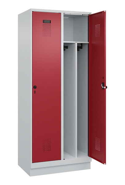 C+P Spind Evolo PLUS, mit Sockel, 2 Abteile, 1950x800x500mm, 7035/3003, Verschluss Drehriegel, 049020-22F S10004
