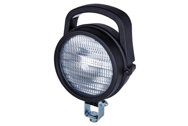 HELLA Halogen-Arbeitsscheinwerfer, Torero 5760, 12/24V, Anbau, Montagebügel, weitreichende Ausleuchtung, Flachstecker, mit Handgriff, 1G3 005 760-001