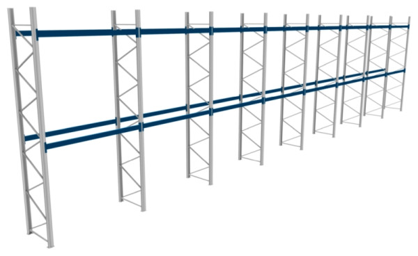 BITO Palettenregal P3 5505x1100x22700 Komplettregal, 2E, 800 RAL5010 U, 56528