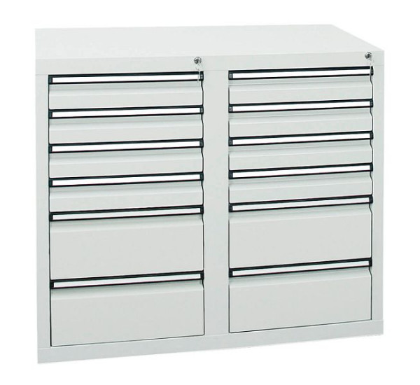 stumpf Schubladenschrank Serie STS 410, RAL 7035/7035, 12 Schubladen (8x100, 4x200 mm), 7102607
