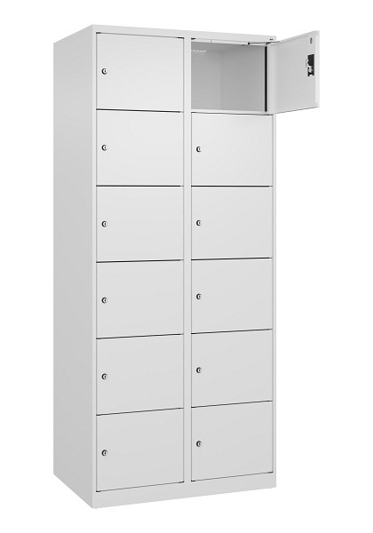 C+P Schließfachschrank Evolo PLUS, 12 Fächer, 1850x800x500mm, 9016/9016, 049000-226 S10020