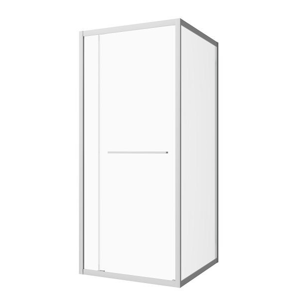 Sanotechnik Eck-Duschkabine mit Drehschiebetür chrome 100x200cm 6mm ESG Easy-Clean/Easy-Mounting, SLD100