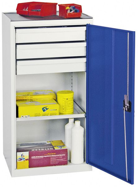stumpf Werkzeug- und Materialschrank Serie 2000, 7035/5010, 3 Schubladen, 1 Fachboden, 2001374