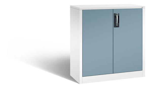 C+P Büro-Drehtürenschrank Acurado, H1000xB930xT400 mm, Weiß/Horizontblau, 9266-1200 S10426