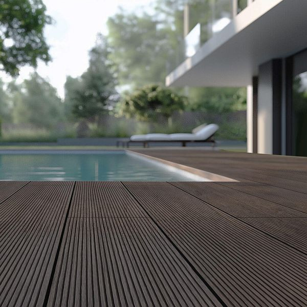 HOME DELUXE WPC Terrassendielen Komplettset (inkl. Unterkonstruktion) SAMANA, Dunkelbraun 2m², 35437