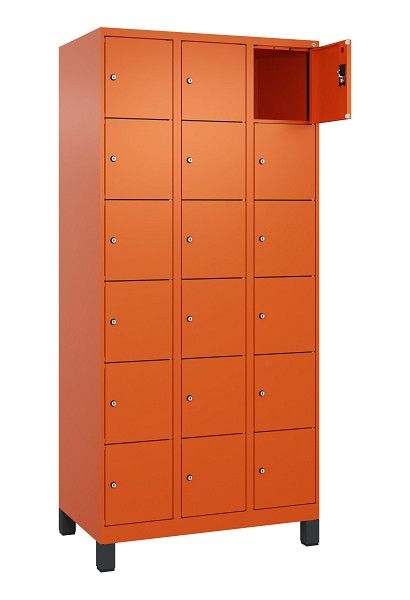 C+P Schließfachschrank Evolo PLUS, mit Füßen, 18 Fächer, 1950x900x500mm, 2004/2, 049010-306 S10023