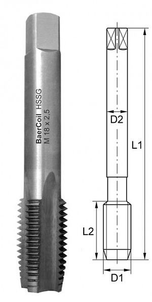 BaerCoil Einschnittgewindebohrer BSW 7/8 x 9, B3212