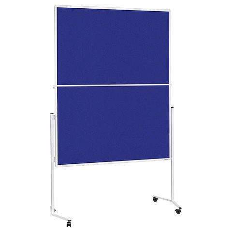 Magnetoplan Moderationstafel weißer Rahmen, klappbar, mobil, Oberfläche Filz, blau, 2111303