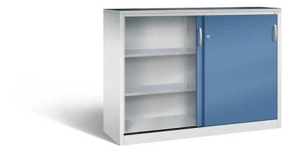 C+P Schiebetürenschrank Acurado, H1200xB1600xT500mm, Farbe: Lichtgrau / Fernblau, Bügelgriff, 2157-09 S10034