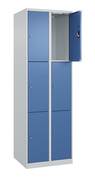 C+P Schließfachschrank Evolo PLUS, 6 Fächer, 1850x600x500mm, 7035/5023, 049000-203 S10008
