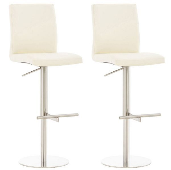 CLP Barhocker Cadiz Kunstleder edelstahl, creme, VE: 2 Stück, 315301