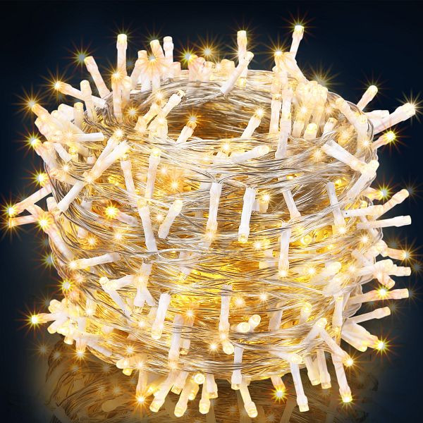 monzana Lichterkette Weihnachten Warmweiß 40m transparent, 109477