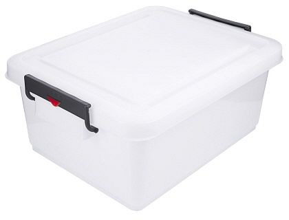 Contacto Transportbehälter 40 l, weiß mit Klemmbügel-Deckel, 2552/040