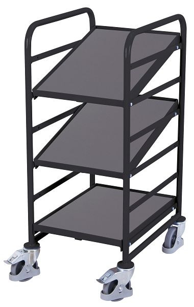 VARIOfit Eurokastenwagen mit 3 Holzböden, Ladefläche: 410 x 610 mm, RAL 7016 anthrazitgrau, sw-610.101/AG