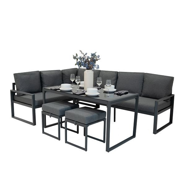 Monster Aluminium 5-teiliges Ecksofa-Set, Anthrazitgrau, 214686