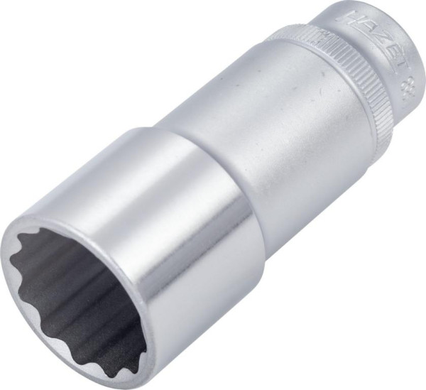 Hazet Steckschlüsseleinsatz, Doppelsechskant, Vierkant hohl 10 mm (3/8 Zoll), 22 mm, Lange Ausführung Mit Rändelung, 880TZ-22