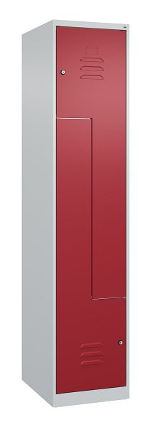C+P Z-Spind Classic PLUS, 2 Abteile, 1850x400x500mm, 7035/3003, Zylinderschlösser, 080003-122 S10023