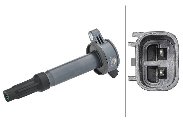 HELLA Zündspule, 12V, 2-polig, Kerzenschachtzündspule, geschraubt, 5DA 358 168-611