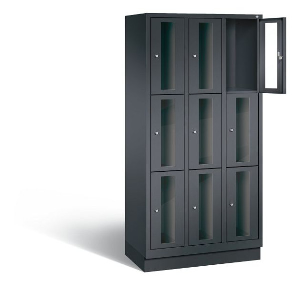 C+P Schließfachschrank Classic, H1800xB900xT500mm, Farbe: Schwarzgrau, 8020A303 S10014
