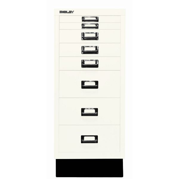 Bisley MultiDrawer™, Inkl. Sockel, DIN A4, 8 Schubladen, 196 verkehrsweiß antibakteriell, L298S196